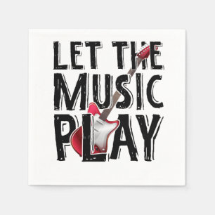 Serviette En Papier Laissez La Musique Jouer La Guitare Électrique