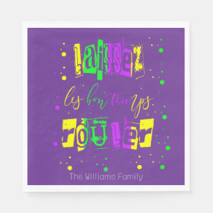 Serviette En Papier Laissez les bons temps rouler Typographie Mardi Gr