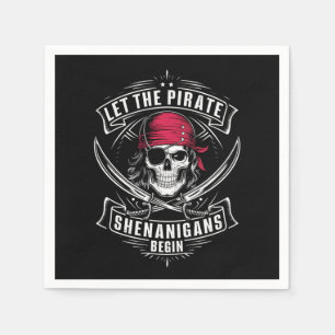 Serviette En Papier Laissez les manigances de pirates commencer crâne 