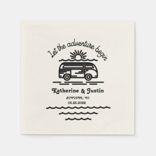 Serviette En Papier laissez notre aventure commencer mariage rustique