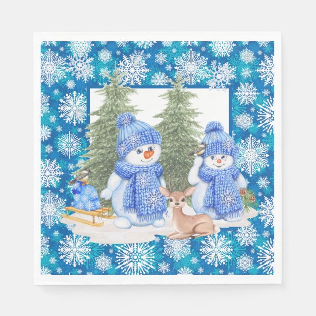 Serviette En Papier Laissez tomber la neige (Devant)