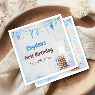 Serviette En Papier Lait et biscuits Fête du premier anniversaire du g