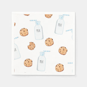 Serviette En Papier Lait et cookies Anniversaire bleu