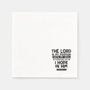Serviette En Papier Lamentations 3:24 Le Seigneur est mes Partages Cit