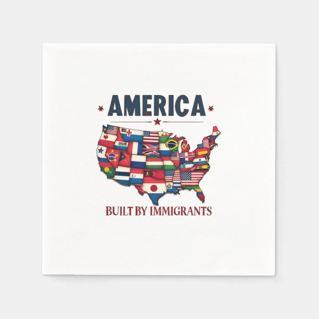 Serviette En Papier L'Amérique bâtie par les immigrants L'Amérique pat (Devant)
