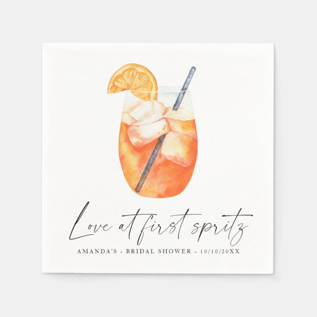 Serviette En Papier L'amour au premier spritz Enterrement de vie de je (Devant)