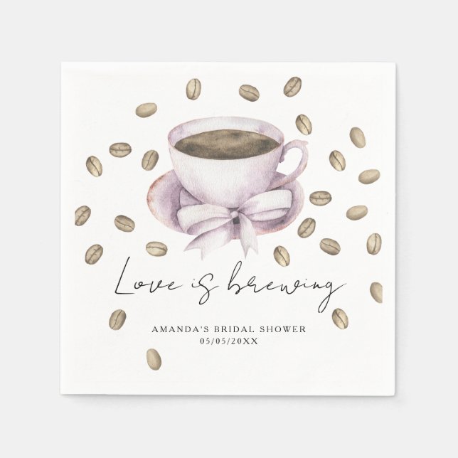 Serviette En Papier L'amour brasse Bow Coffee Douche nuptiale (Devant)