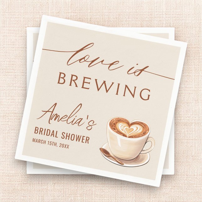 Serviette En Papier L'amour brasse du café Fête des mariées latte (Créateur téléchargé)
