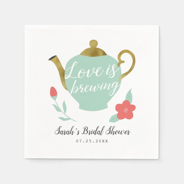 Serviette En Papier L'amour brasse la Fête des mariées (Devant)