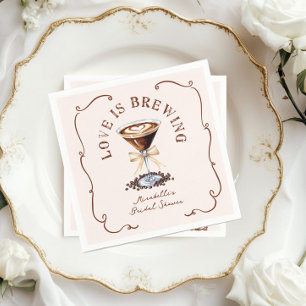 Serviette En Papier L'amour brasse la Fête des mariées Espresso Martin