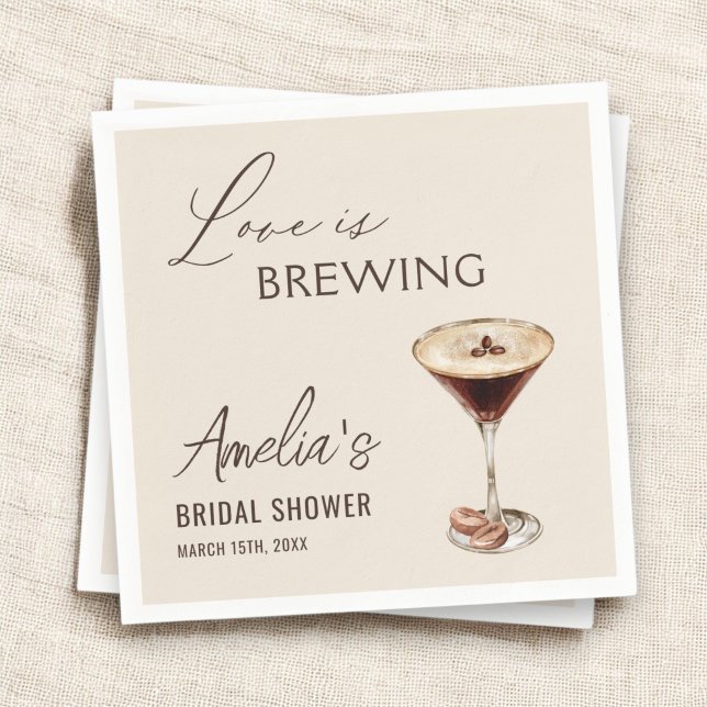 Serviette En Papier L'amour brasse la Fête des mariées Espresso Martin (Créateur téléchargé)