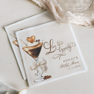 Serviette En Papier L'amour brasse la Fête des mariées Espresso Martin