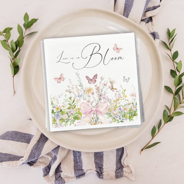 Serviette En Papier L'amour dans Boom Fleur sauvage  Pink Bow Fête des (Créateur téléchargé)