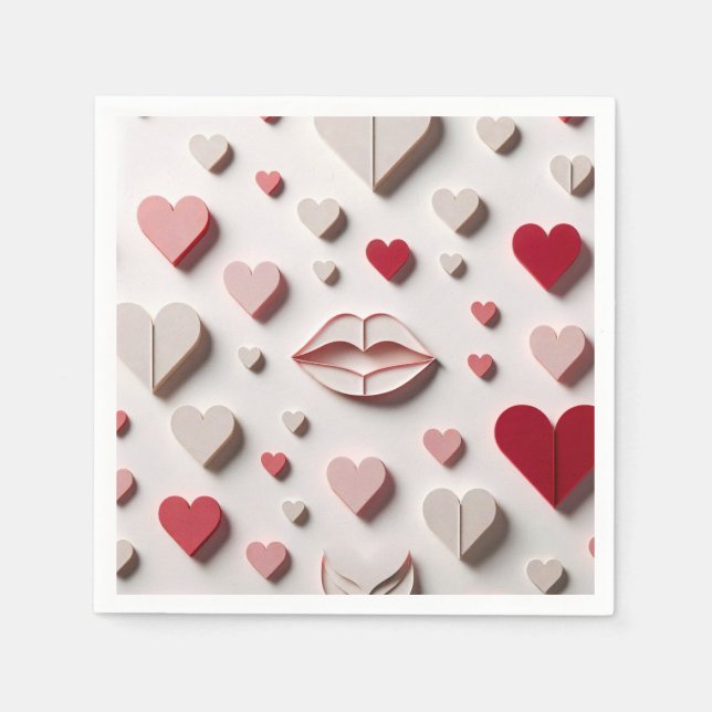 Serviette En Papier L'amour dans chaque bouchée (Devant)