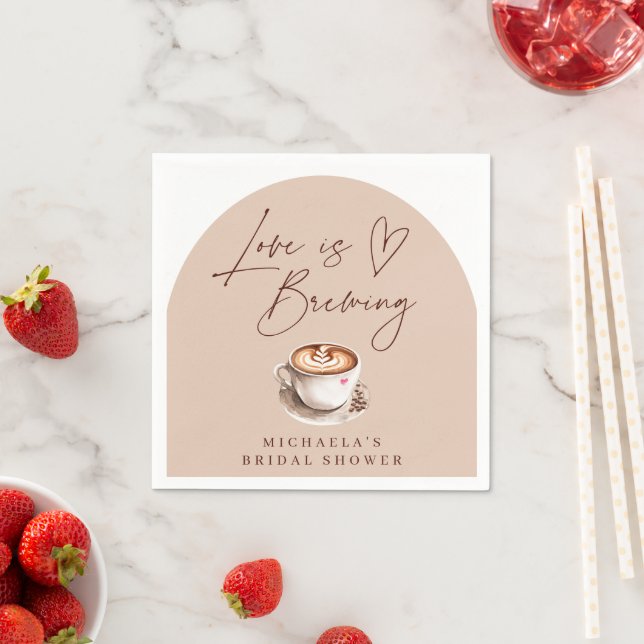 Serviette En Papier L'amour du café moderne prépare une douche de mari (En situation)