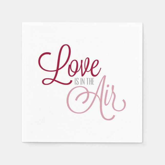 Serviette En Papier L'amour est à la Saint Valentin | Serviette en Pap (Devant)