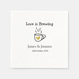 Serviette En Papier L'amour est Brasser café tasse or coeur de coeur n