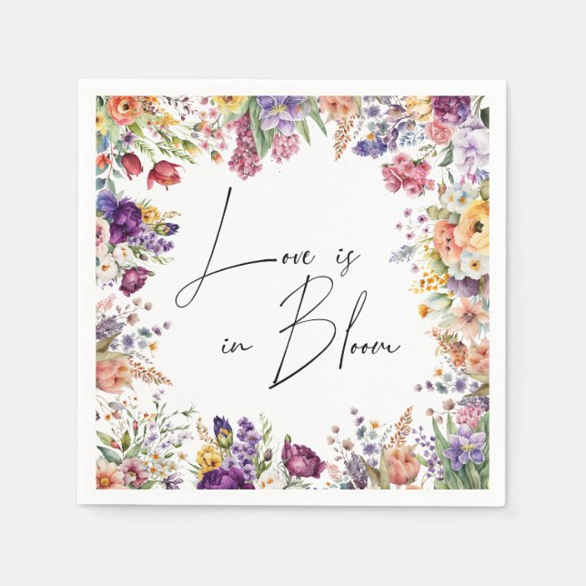 Serviette En Papier L'Amour Est Dans La Fête des mariées De Printemps  (Devant)