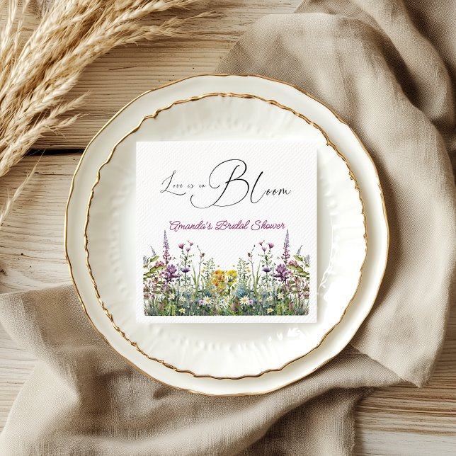 Serviette En Papier L'amour est dans la Fête des mariées fleurie Fleur (Créateur téléchargé)