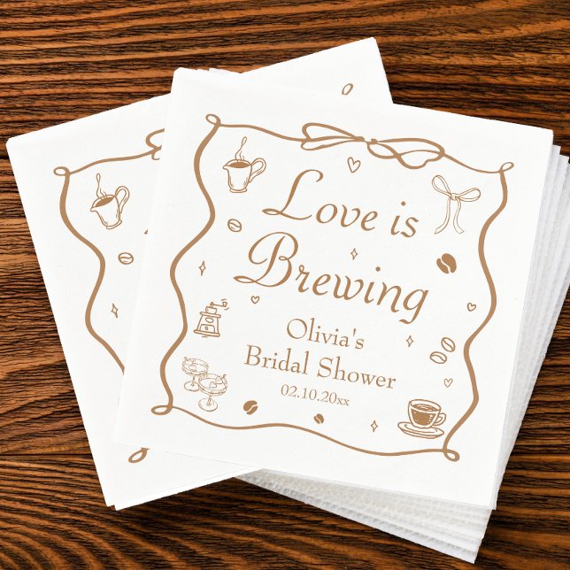 Serviette En Papier L'amour est dans l'air : Shower de mariage (Créateur téléchargé)