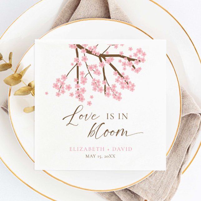 Serviette En Papier L'amour est dans le Mariage Bloom Cherry Blossoms (Créateur téléchargé)