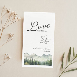 Serviette En Papier L'amour est dans le mariage élégant de l'air