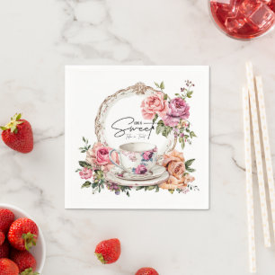 Serviette En Papier L'amour est doux, veuillez prendre un thé gâteau