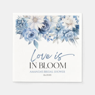 Serviette En Papier L'Amour Est En Fleur Dusty Blue Floral Fête des ma