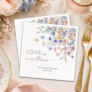 Serviette En Papier L'amour est en fleurs Fête bébé libellules