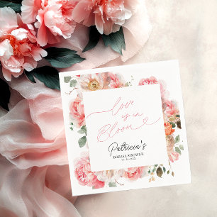 Serviette En Papier L'amour est en fleurs Fête de mariage floral rose 