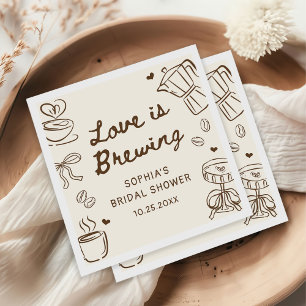 Serviette En Papier L'amour est en train de préparer du café pour la d