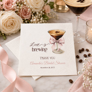 Serviette En Papier L'amour est en train de préparer Pink Bow Café Ent