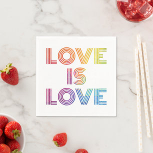 Serviette En Papier L'amour est l'amour   Grandes bandes modernes
