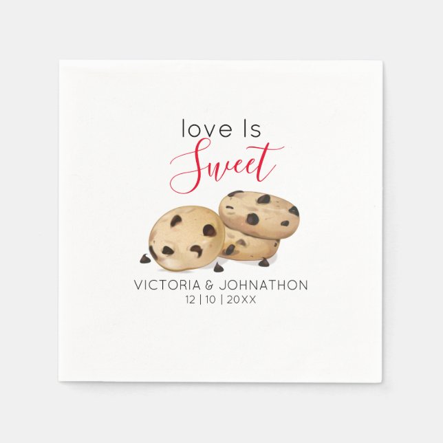 Serviette En Papier L'amour est Merci de biscuits doux | Traitement Ma (Devant)