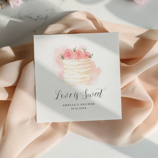 Serviette En Papier L'Amour Est Une Douche Mariale Douce Invitation (Créateur téléchargé)