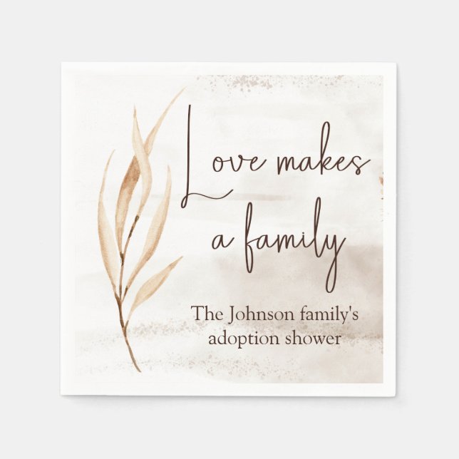 Serviette En Papier "L'amour fait une famille" (Devant)