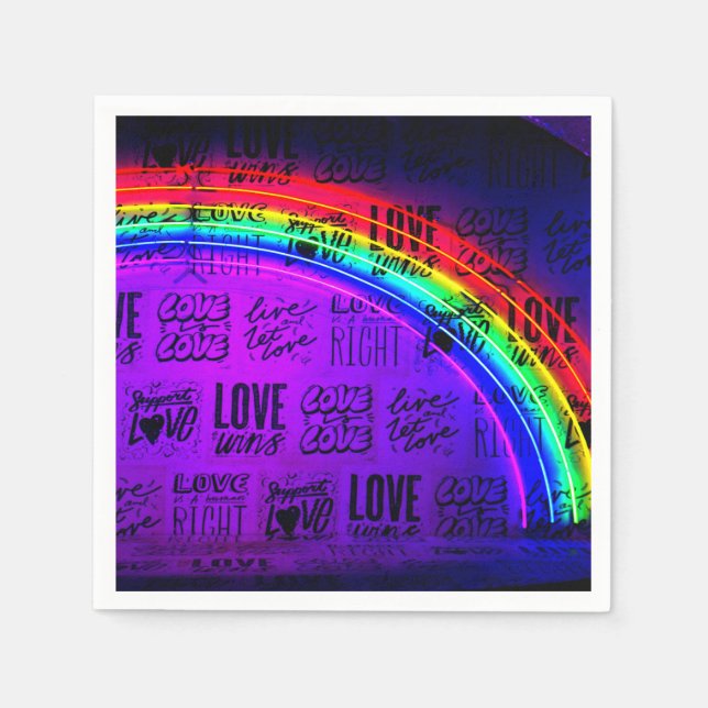Serviette En Papier L'amour gagne Gay pride LBGQT Arc-en-ciel (Devant)