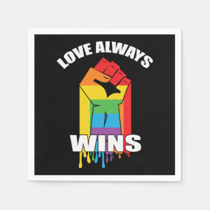 Serviette En Papier L'amour gagne toujours Gay LGBT