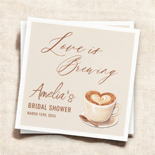 Serviette En Papier L'Amour se prépare Café Latte Enterrement de vie d