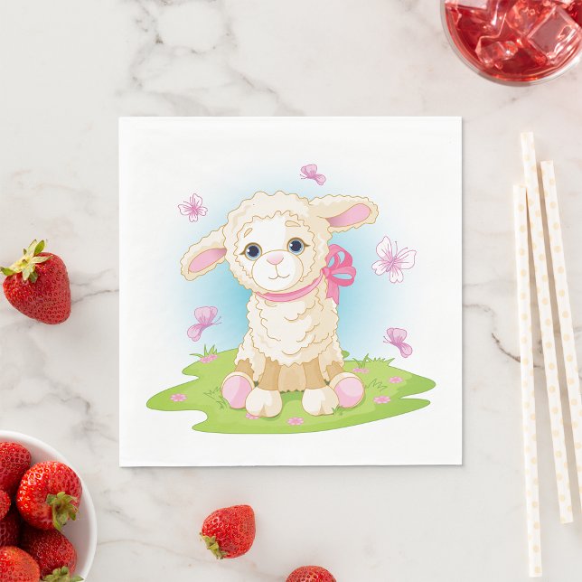 Serviette En Papier Lampe Et Papillons (Créateur téléchargé)