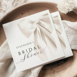 Serviette En Papier Lancement de mariage ruban ivoire blanc