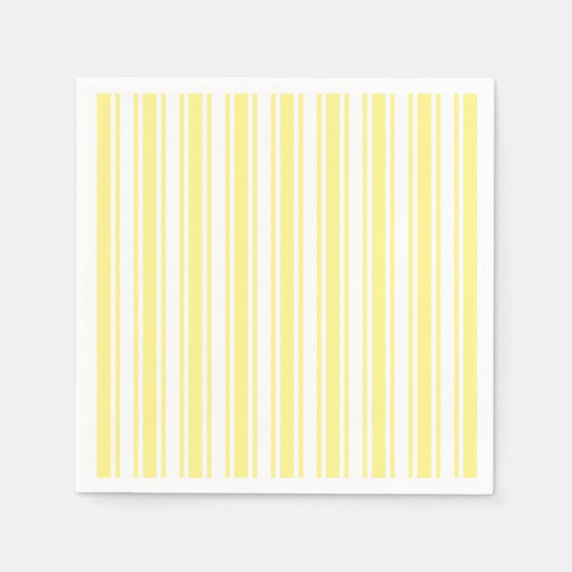 Serviette En Papier Landes de bonbons jaune et blanc citron (Devant)