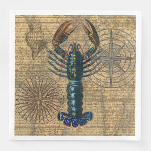 Serviette En Papier langouste de homard Coquillages fruits de mer Océa