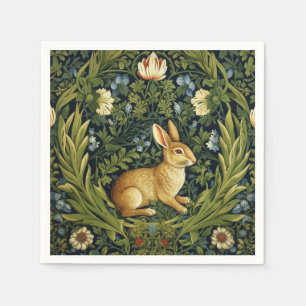 Serviette En Papier Lapin Art nouveau dans le jardin