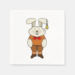 Serviette En Papier Lapin avec une cloche à l'oreille
