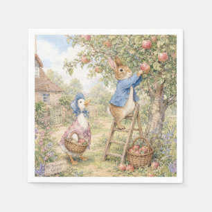 Serviette En Papier Lapin canard classique cueillant des pommes