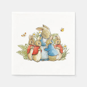 Serviette En Papier Lapin classique en veste bleue