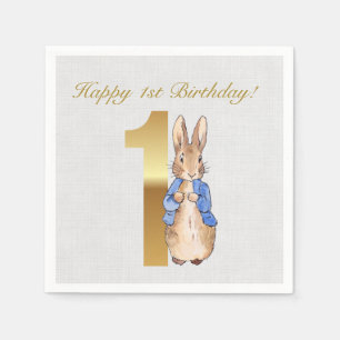Serviette En Papier Lapin classique pour premier anniversaire