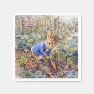 Serviette En Papier Lapin Classique Ramassant des Carottes