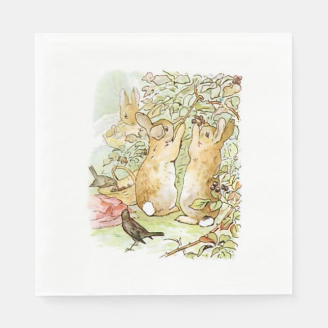 Serviette En Papier Lapin : cueillette de Blackberry (Beatrix Potter) (Devant)